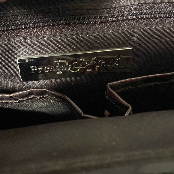 Vintage 90s 00s Y2K Brown Genuine Leather Crocodile Doctor's Bag Style Purse - Picture 14 of 15